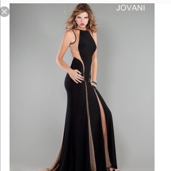 black mesh formal dress